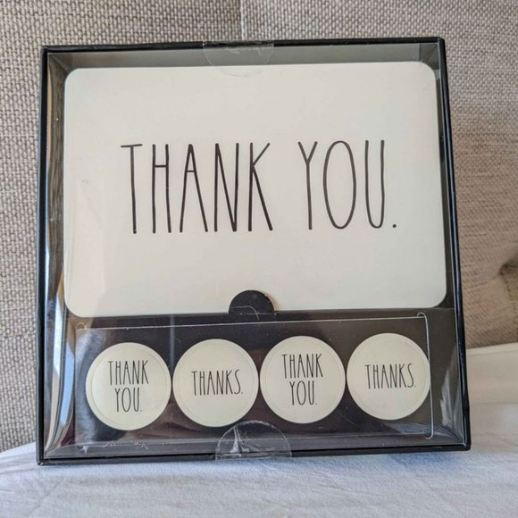 Rae Dunn Thank You Note Cards - Set of 12 (Horizonal Orientation) - Picture 1 of 4
